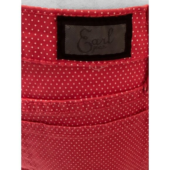 Earl Jean Womens Skinny Jeans Size 8 Salmon Polka Dot - Picture 11 of 15
